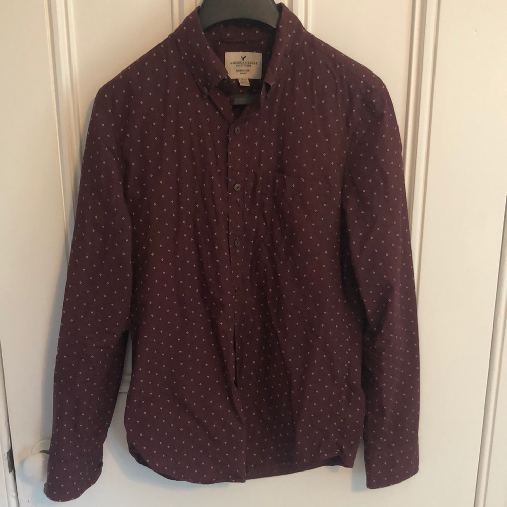 American Eagle Maroon Button Down